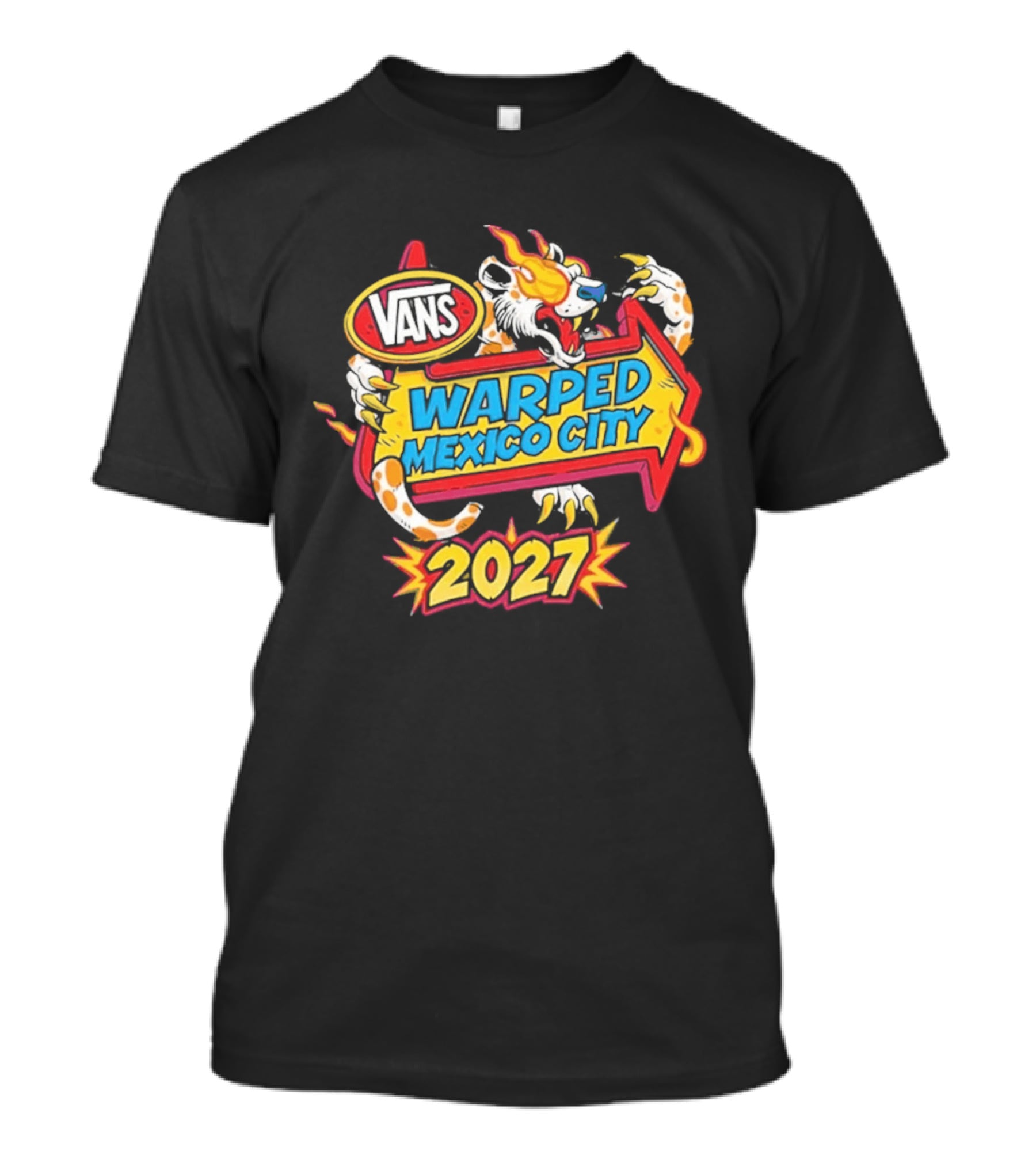 Vans Warped Mexico City 2027 Dragon Flame Arrow Event T-Shirt