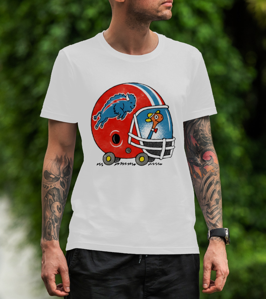 Lowly Worm Wearing Buffalo Bills Football Helmet With Buffalo T-Shirt