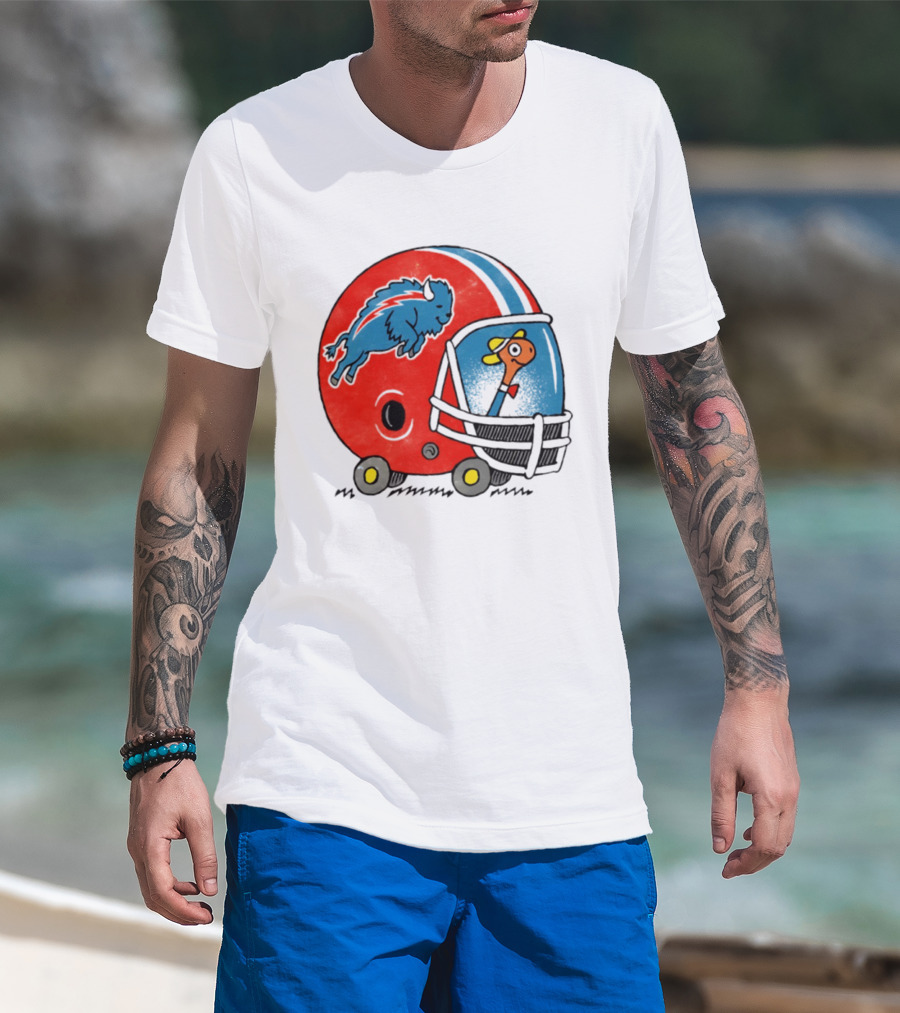 Lowly Worm Wearing Buffalo Bills Football Helmet With Buffalo T-Shirt