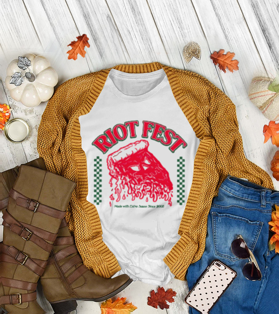 Riot Fest Chicago 2026 Douglass Park September 18 20 Pizza Lineup T-Shirt