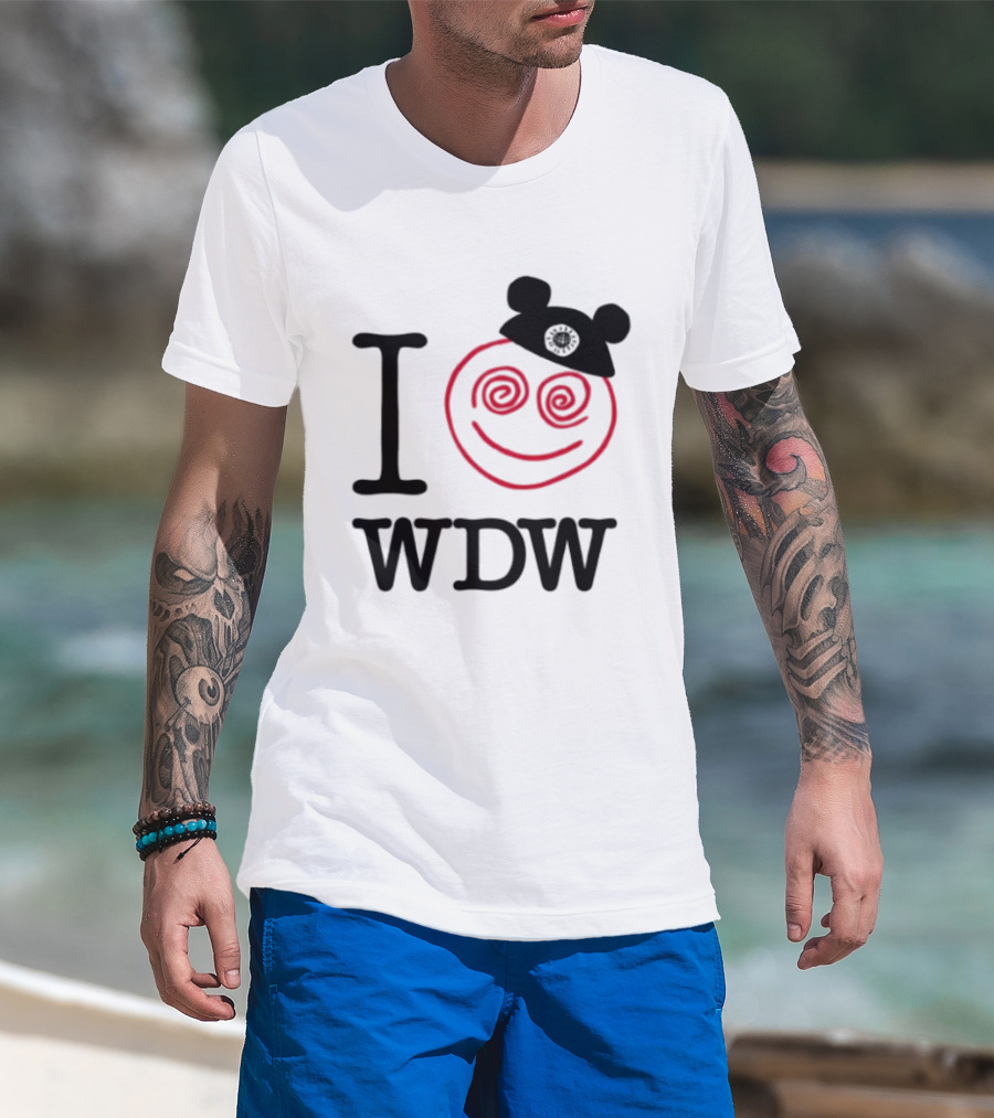 I Love WDW Lost Bros Store All The Time Disney Mickey Hat Smiley Face T-Shirt