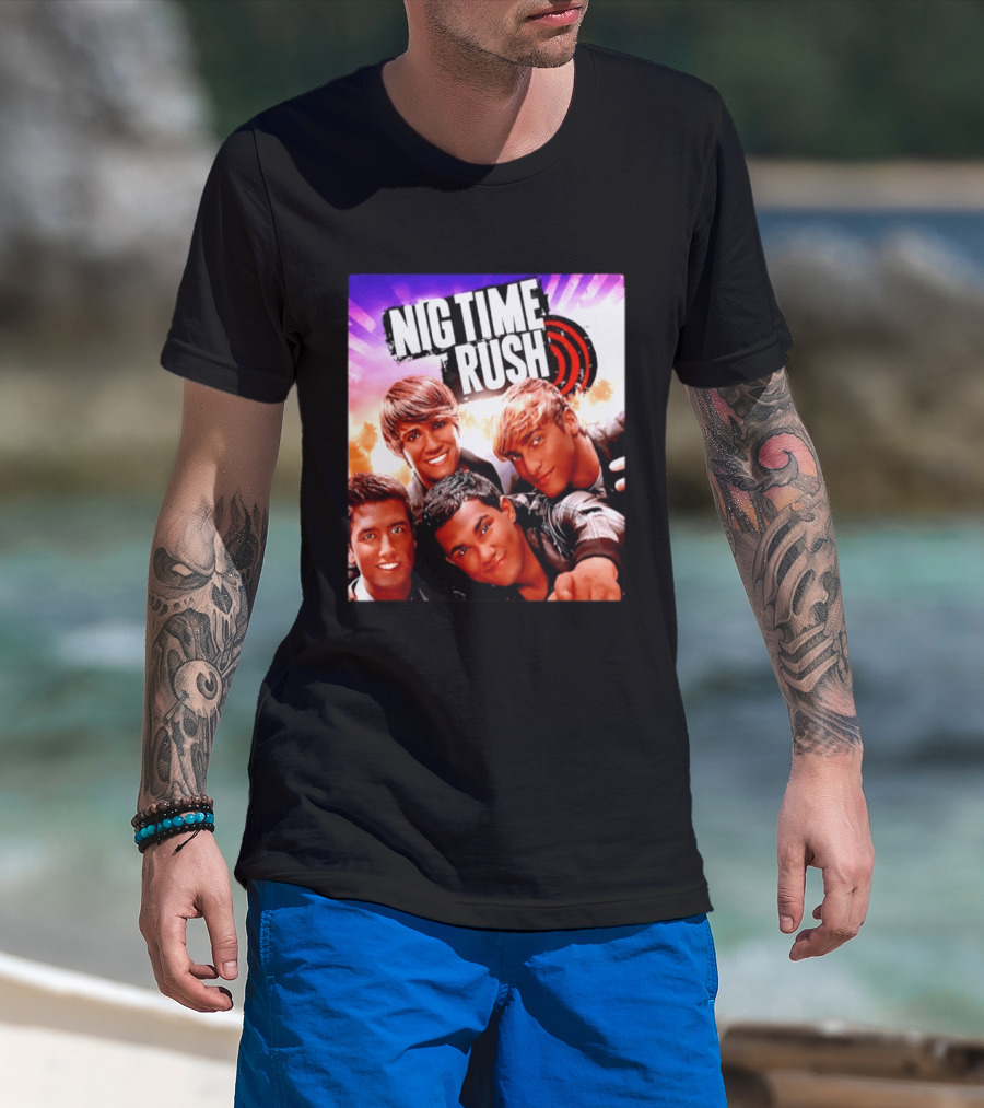 Nig Time Rush Nickelodeon Boy Band Meme Burst T-Shirt