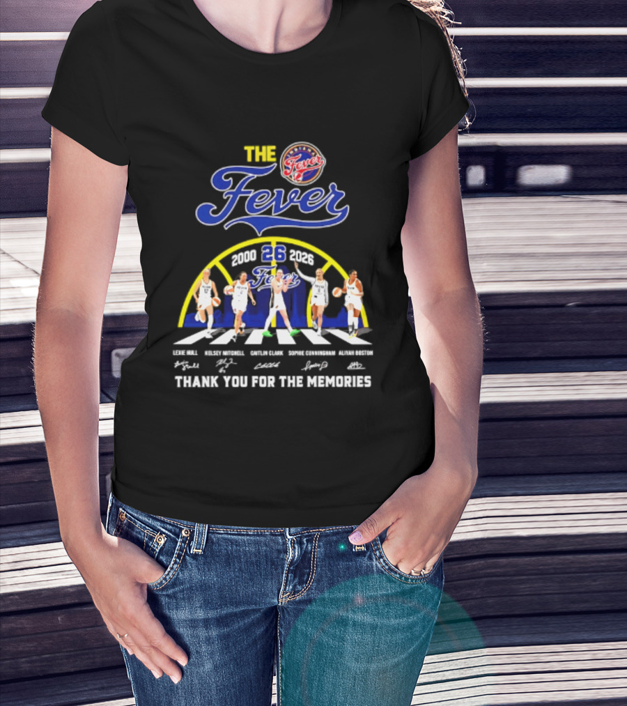 Indiana Fever 2000 2026 Thank You For The Memories Abbey Road Larkins Wheeler Vivians Robinson Mccowan Signatures T-Shirt