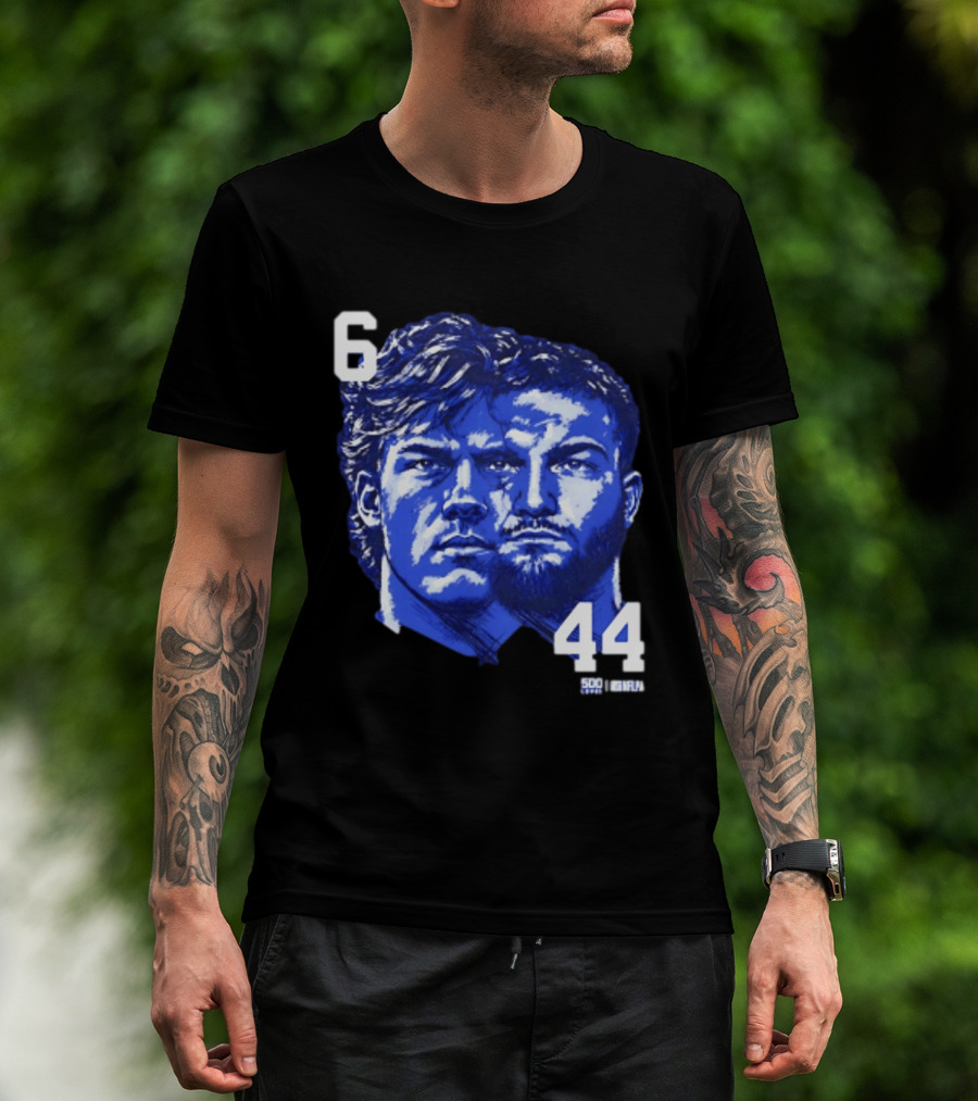 Jaxson Dart Cam Skattebo 6 44 New York Giants Face Morph Sports Fan T-Shirt