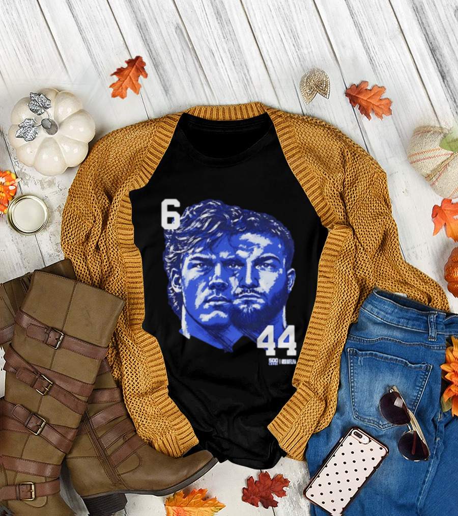 Jaxson Dart Cam Skattebo 6 44 New York Giants Face Morph Sports Fan T-Shirt