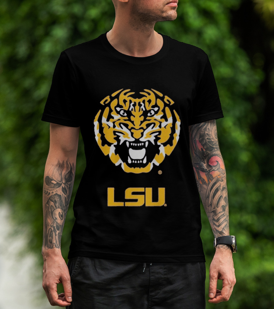 LSU Tigers Fierce Tiger Head T-Shirt