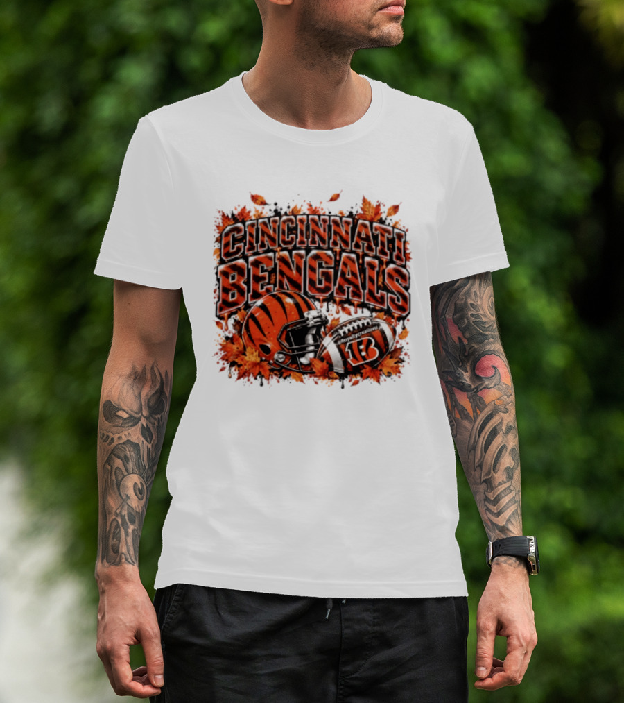 Cincinnati Bengals Autumn Football Helmet Halloween 2026 T-Shirt