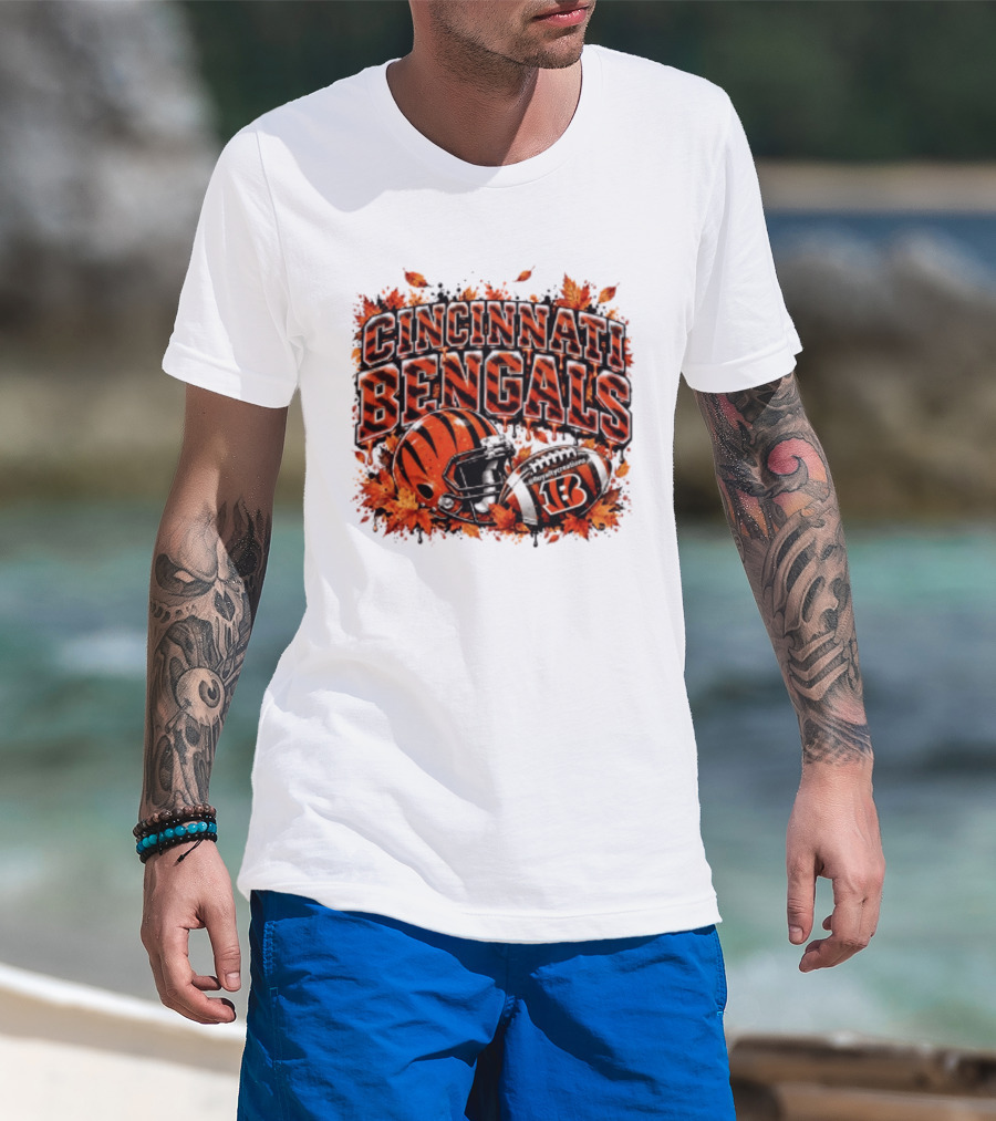 Cincinnati Bengals Autumn Football Helmet Halloween 2026 T-Shirt