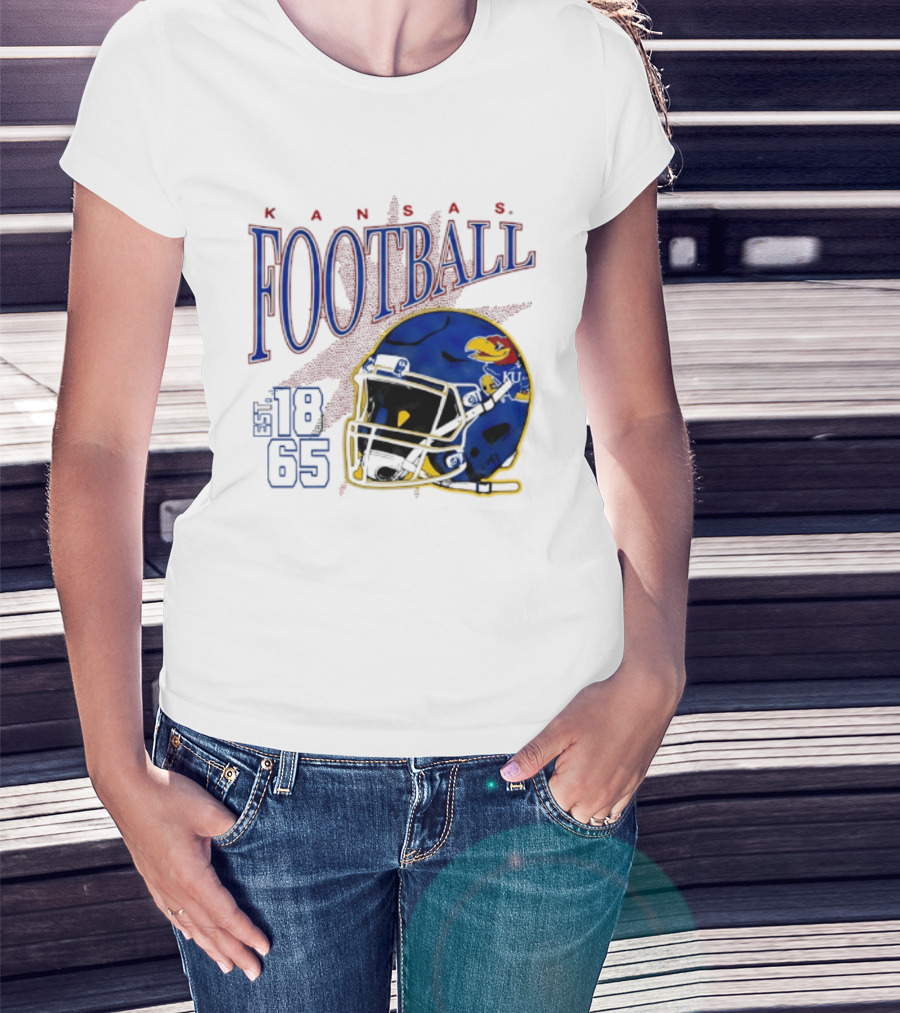Kansas Jayhawks Football Est 1865 Helmet T-Shirt
