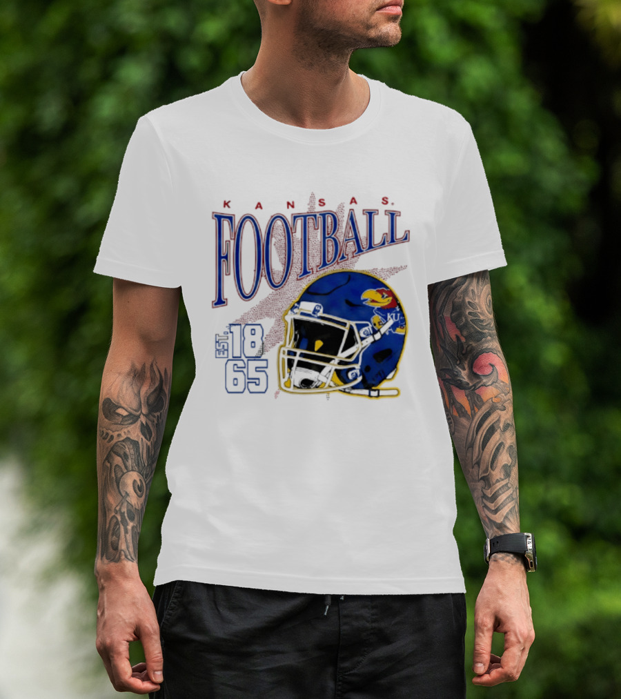 Kansas Jayhawks Football Est 1865 Helmet T-Shirt