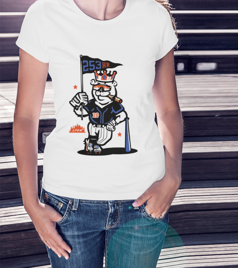 Pete Alonso New York Mets Polar Bear 253 HR Cigar King T-Shirt