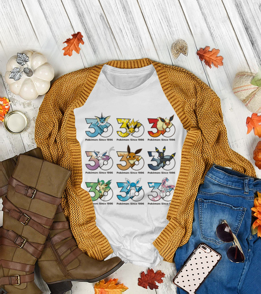 Pokemon Since 1996 Eevee Evolutions 30th Anniversary Collection T-Shirt
