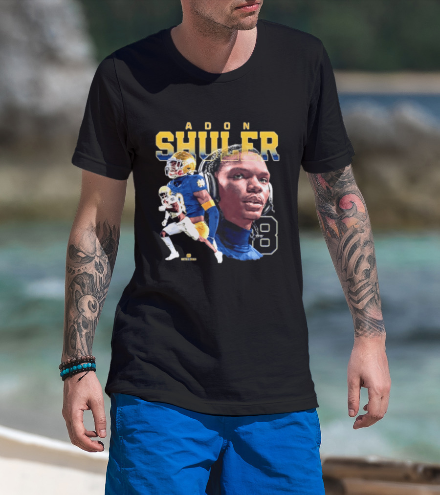 Adon Shuler 8 Notre Dame NCAA Football Player T-Shirt