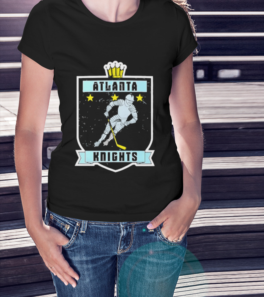 Atlanta Knights Hockey Ice Player With Stars T-Shirt
