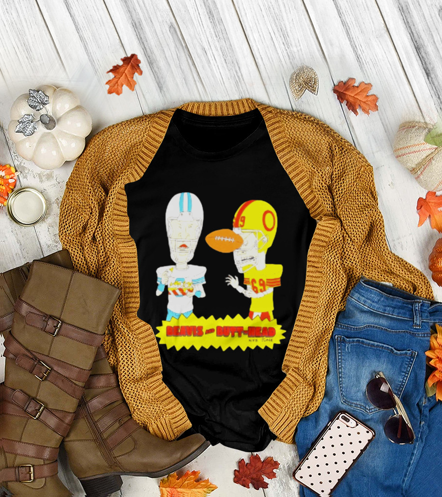 Beavis And Butt Head Football Parody Player Cartoons MTV Series 90s Humor T-Shirt