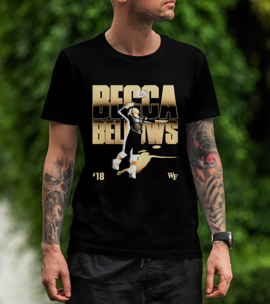 Becca Bellows 18 Wake Forest Volleyball WF NCAA Player Name Number T-Shirt
