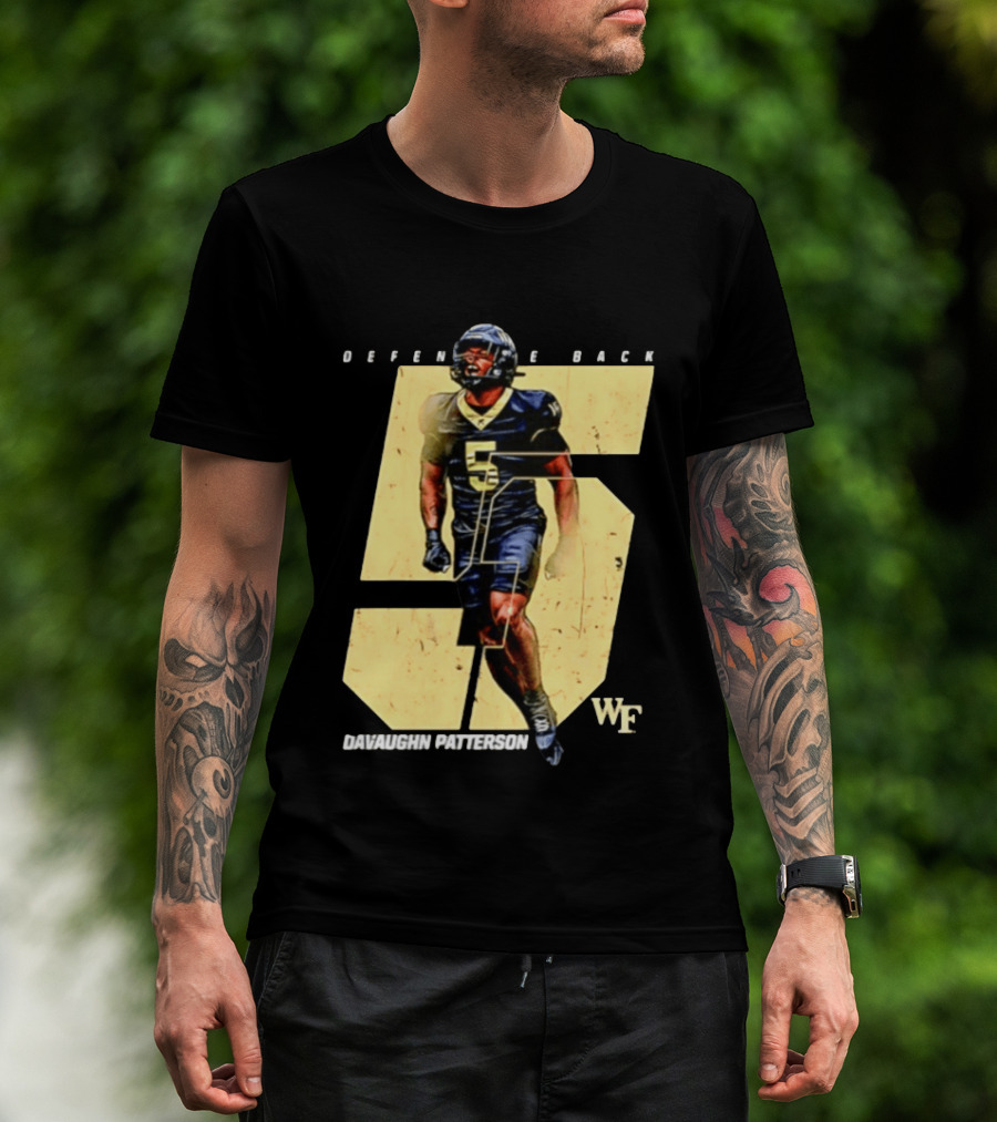 Davaughn Patterson Wake Forest Football Defensive Back Number 5 WF T-Shirt