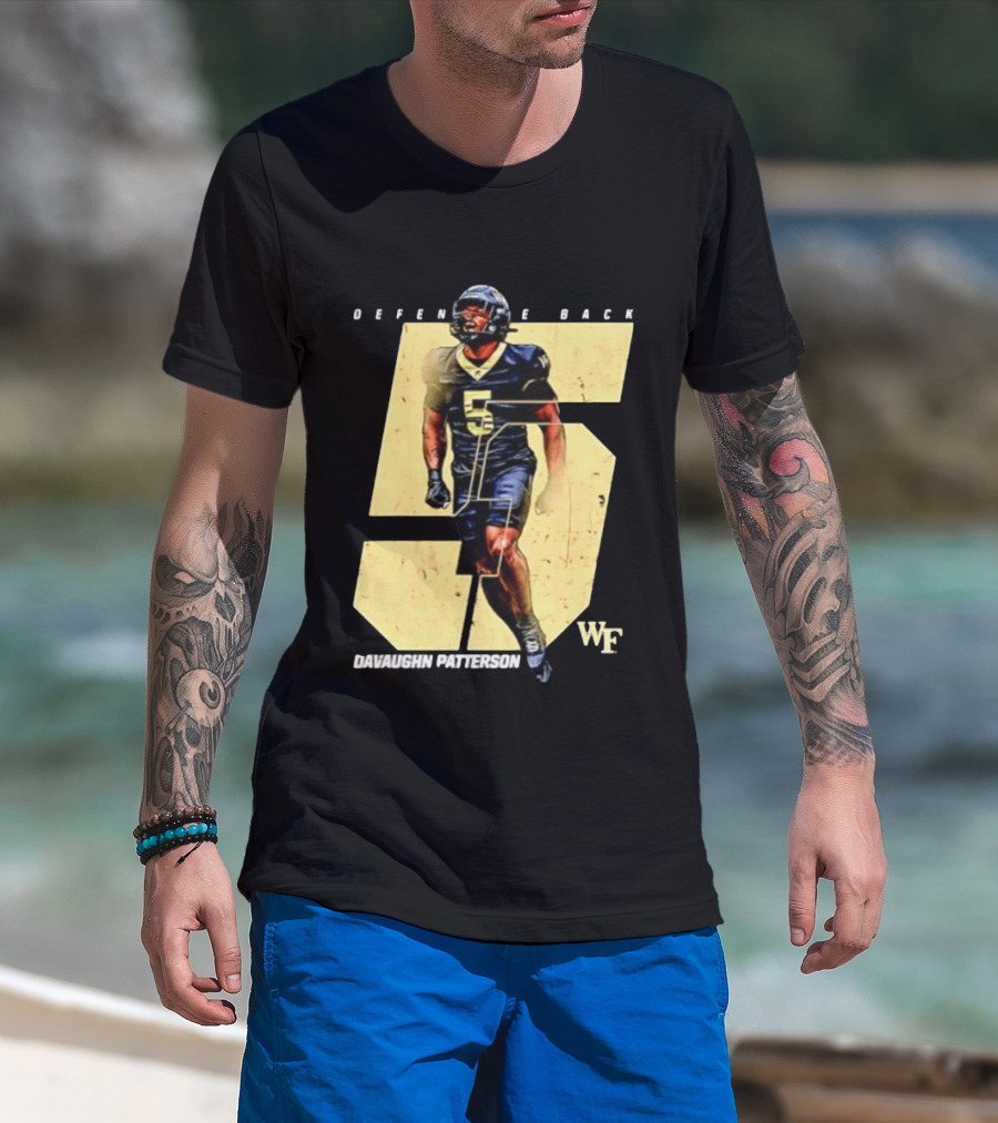 Davaughn Patterson Wake Forest Football Defensive Back Number 5 WF T-Shirt