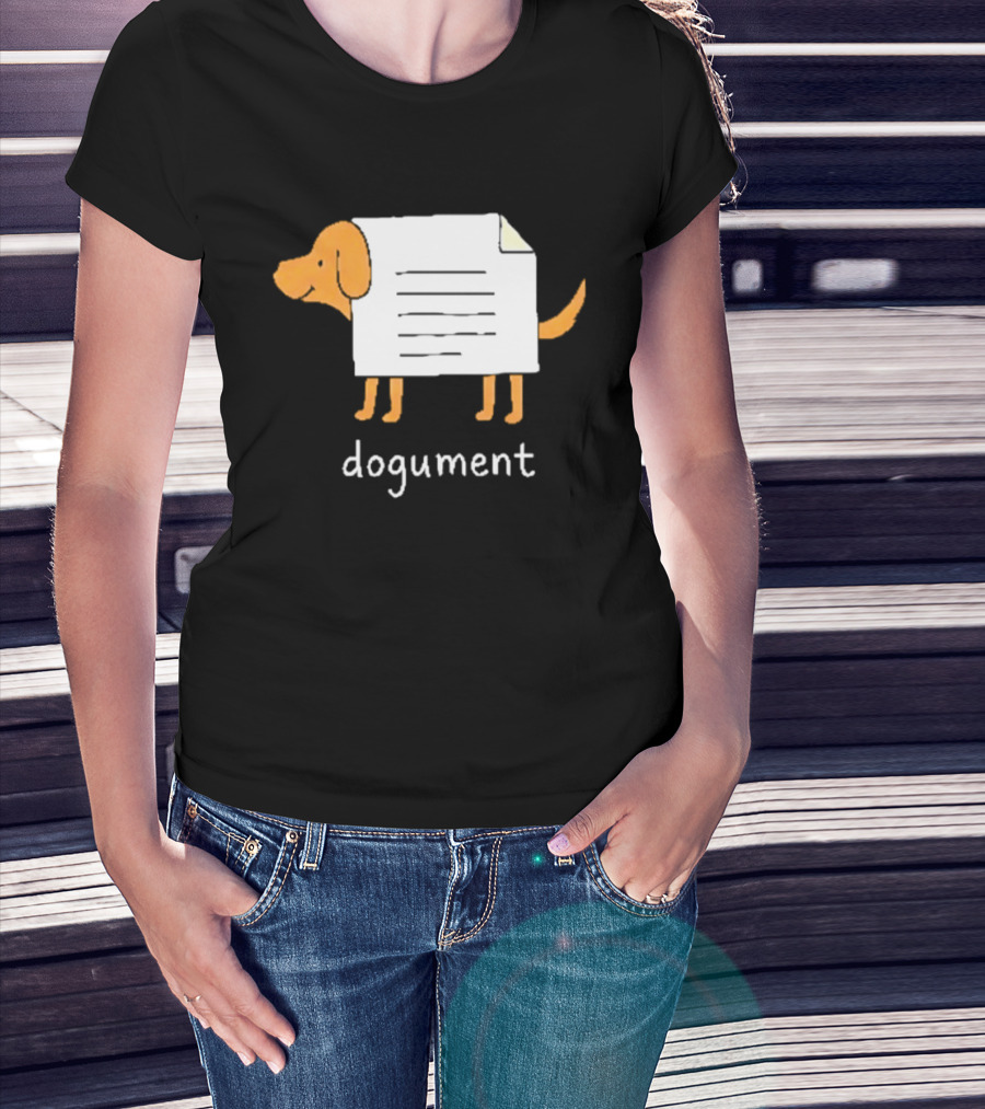 Dogument Pun Dog Document Office Humor T-Shirt