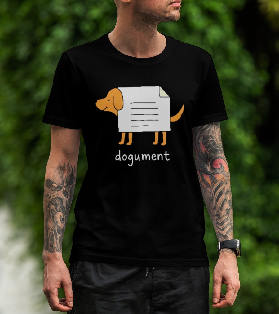 Dogument Pun Dog Document Office Humor T-Shirt