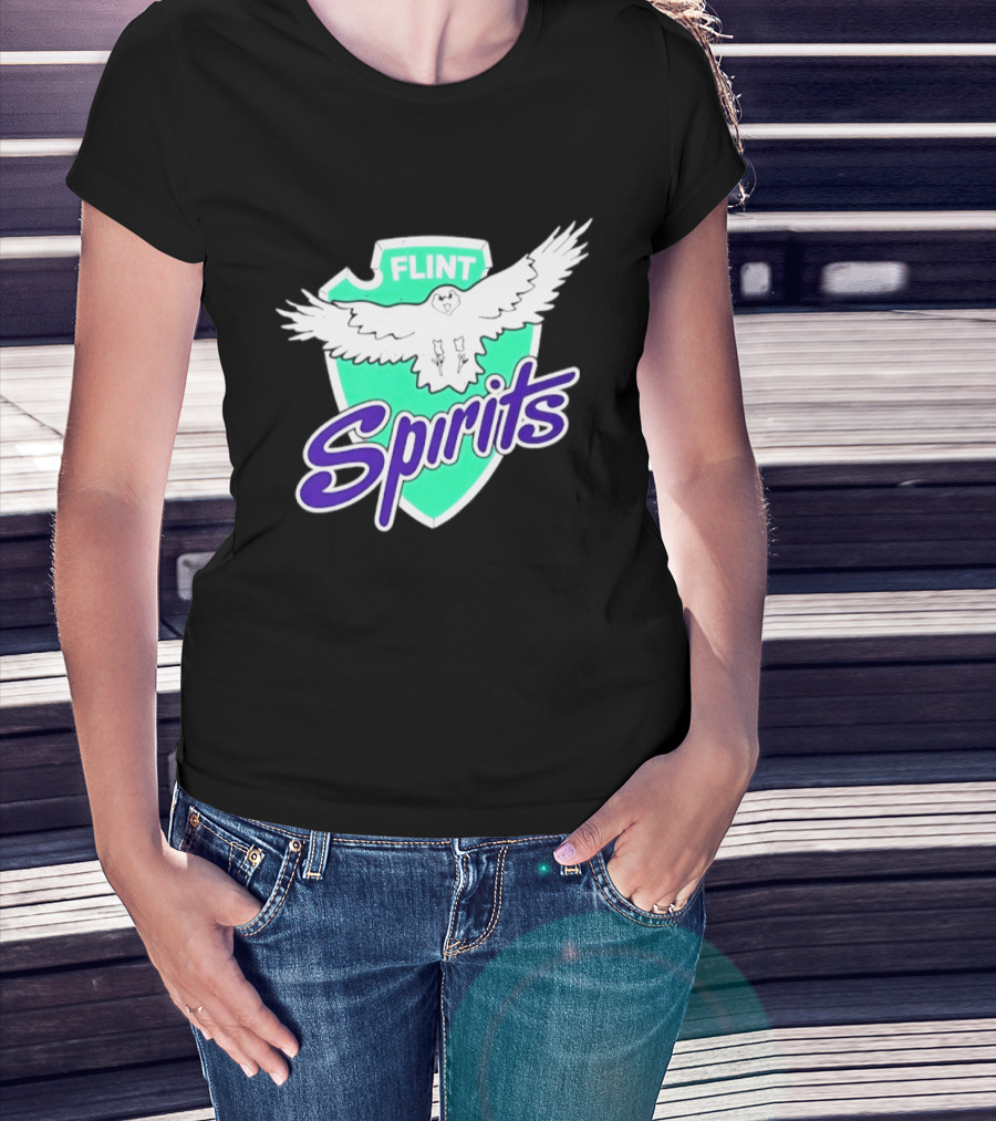 Flint Spirits Eagle Shield Vintage Sports Team T-Shirt