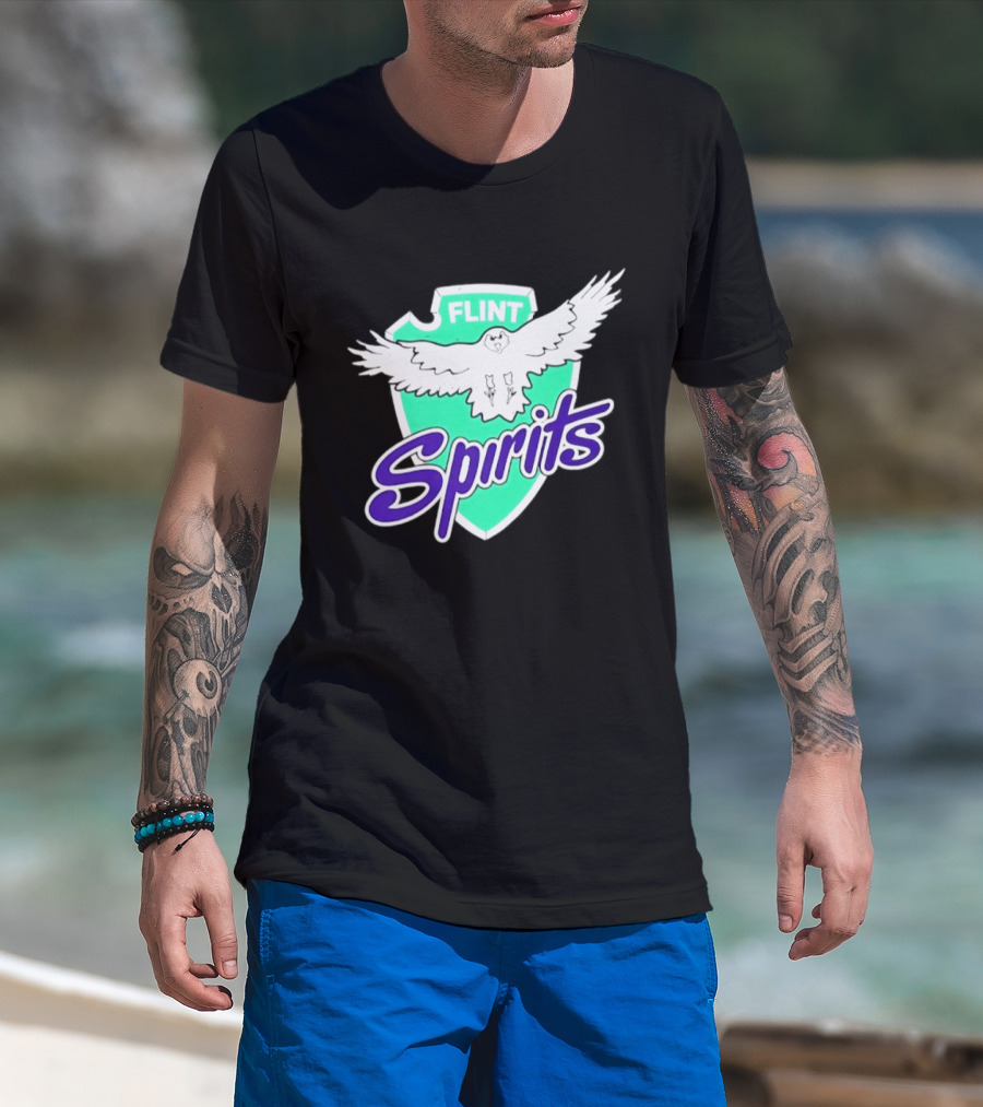 Flint Spirits Eagle Shield Vintage Sports Team T-Shirt