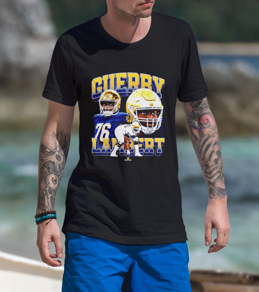 Guerby Lambert 76 Notre Dame NCAA Football Player T-Shirt