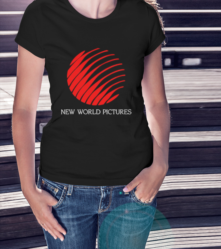 New World Pictures Film Production Classic Cinema Red Spiral T-Shirt