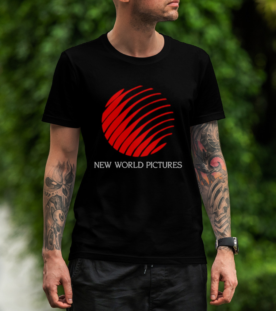 New World Pictures Film Production Classic Cinema Red Spiral T-Shirt