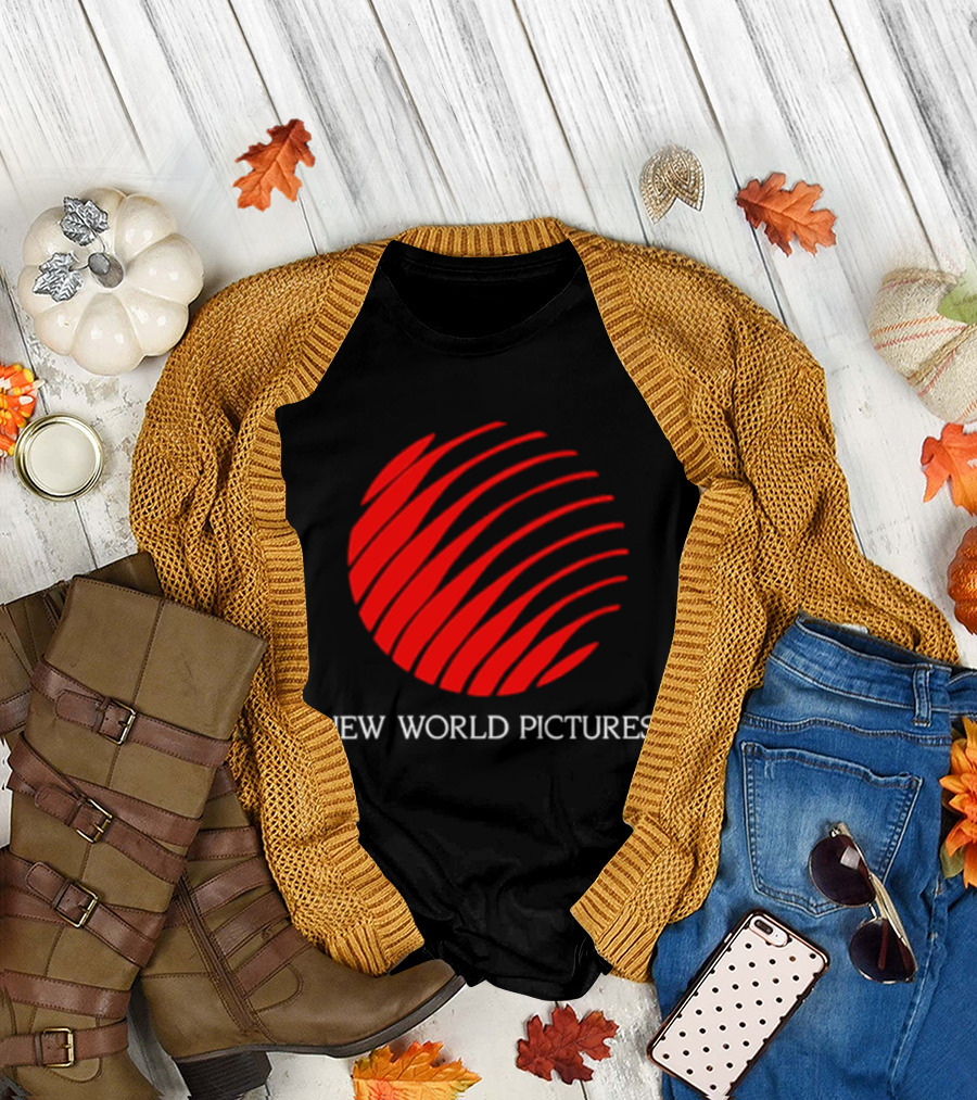 New World Pictures Film Production Classic Cinema Red Spiral T-Shirt