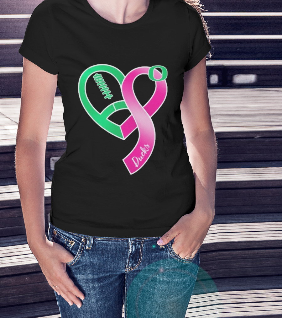Oregon Ducks Pink Ribbon Breast Cancer Awareness 2026 T-Shirt