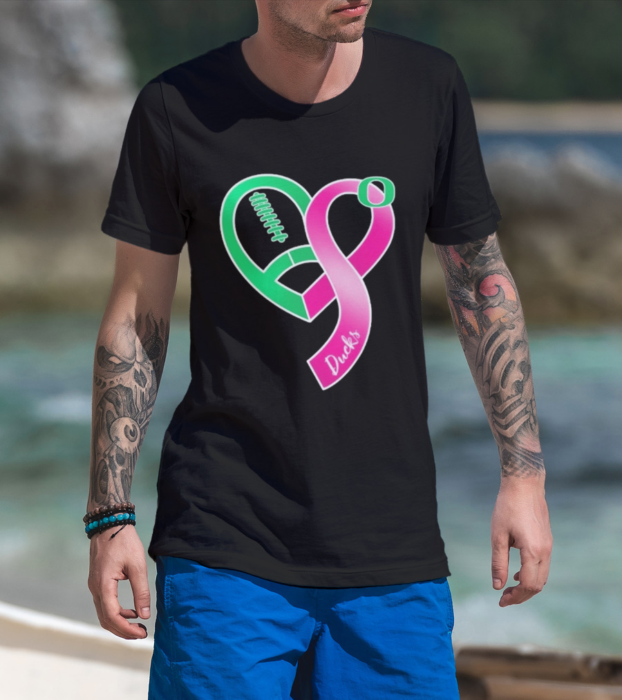 Oregon Ducks Pink Ribbon Breast Cancer Awareness 2026 T-Shirt