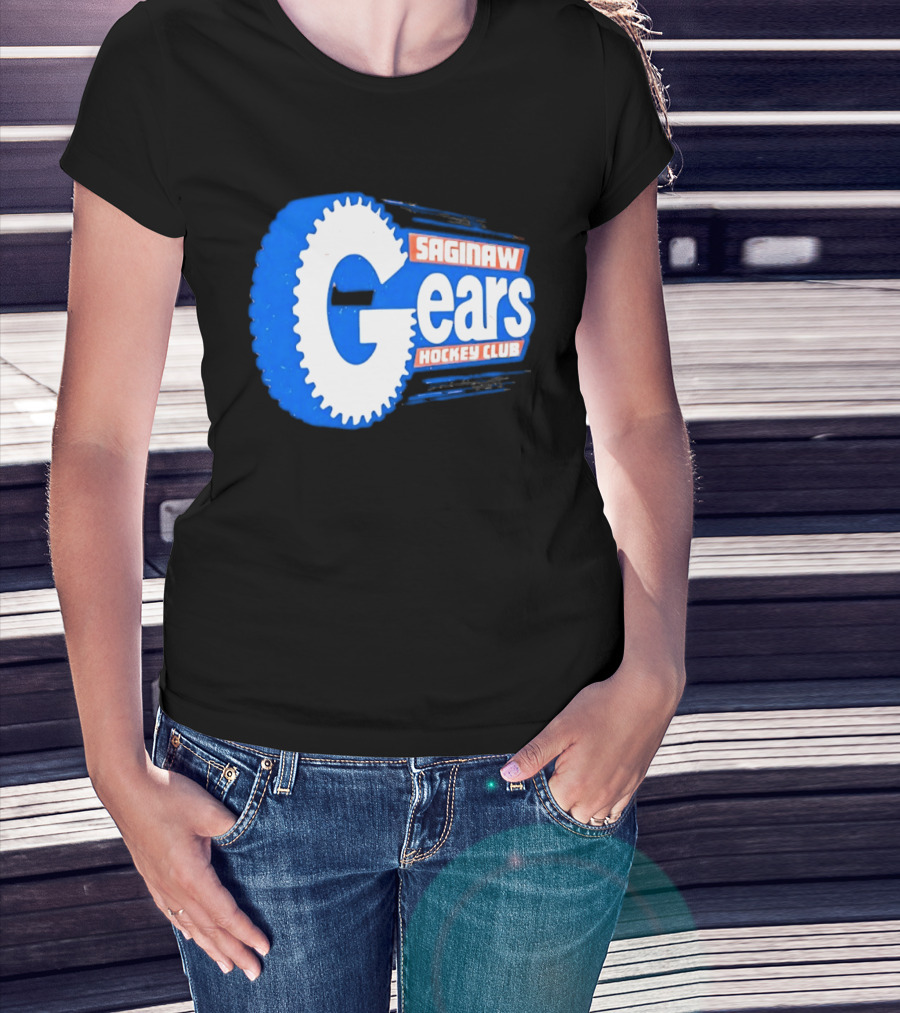 Saginaw Gears Hockey Club IHL Retro Team T-Shirt