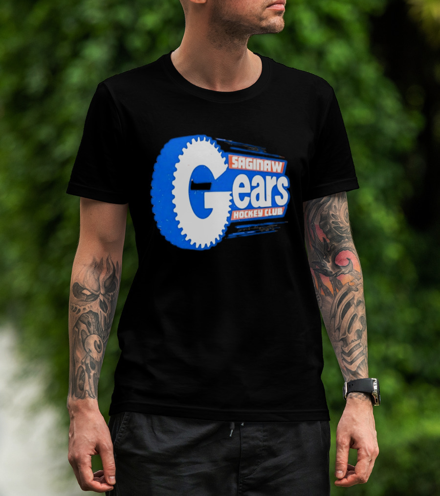 Saginaw Gears Hockey Club IHL Retro Team T-Shirt