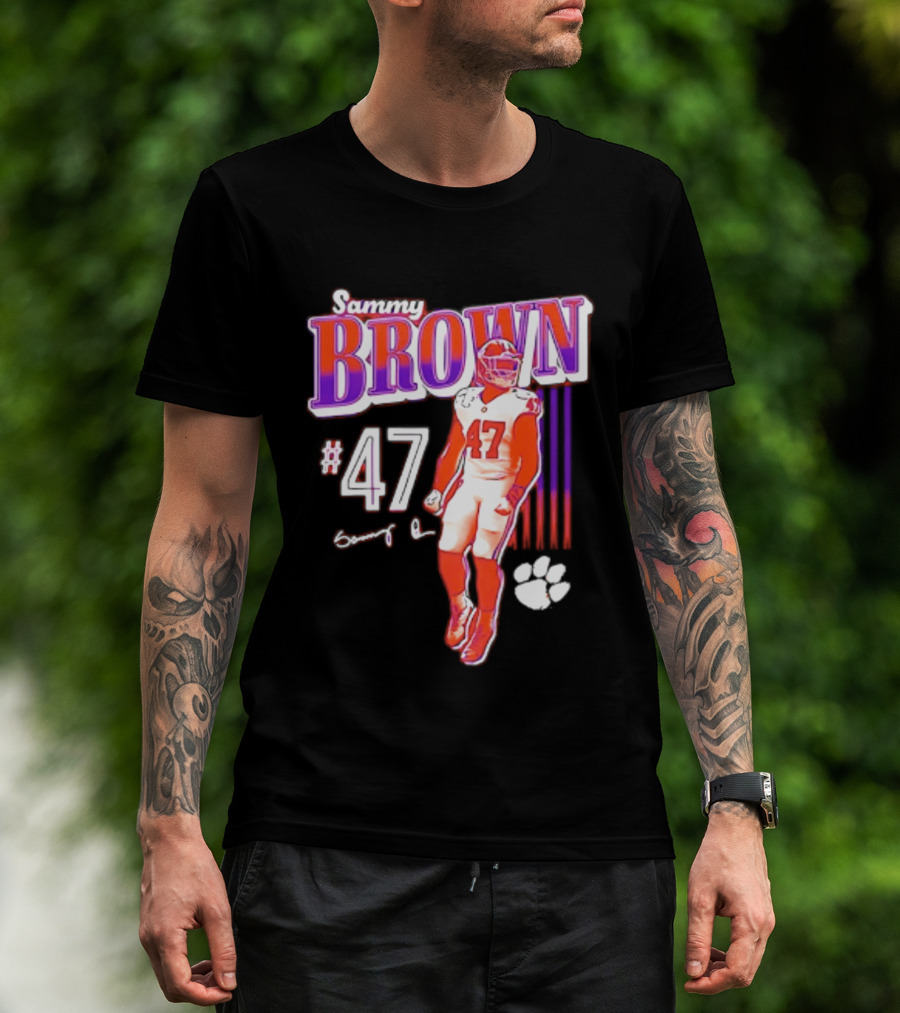 Sammy Brown 47 Clemson Tigers Football Player Team Spirit T-Shirt