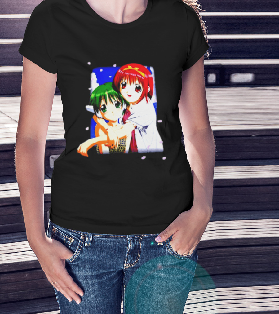 Aquaplus Hike Softgarage Chillweeb Anime Girls Cherry Blossom Hugging Scene T-Shirt