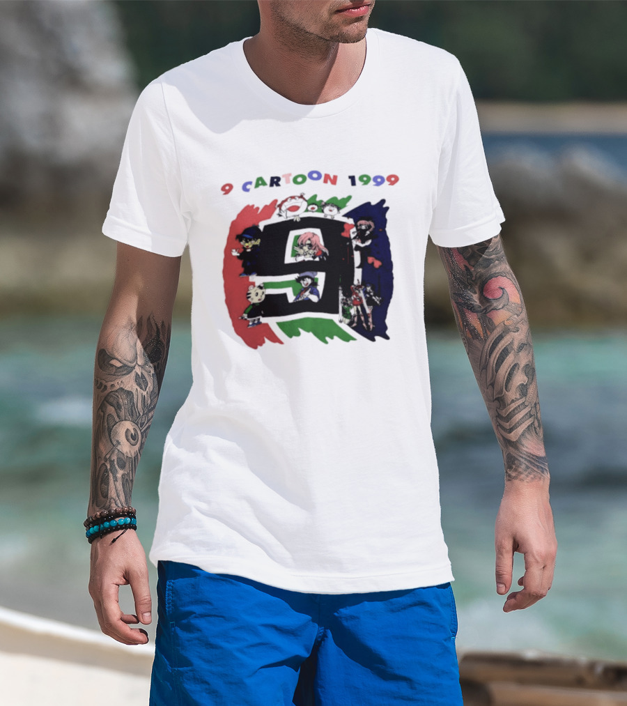 9 Cartoon 1999 Anime Characters Nostalgia T-Shirt