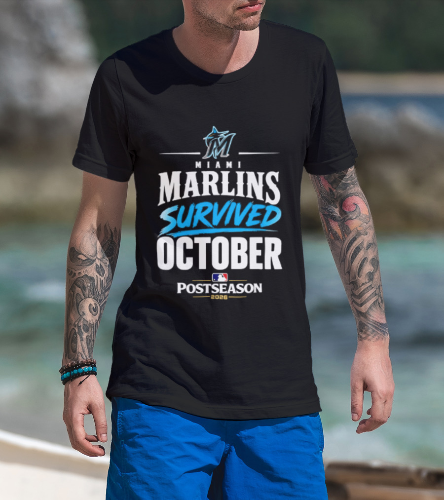 Miami Marlins Survived October 2026 MLB Postseason Victory Celebration T-Shirt