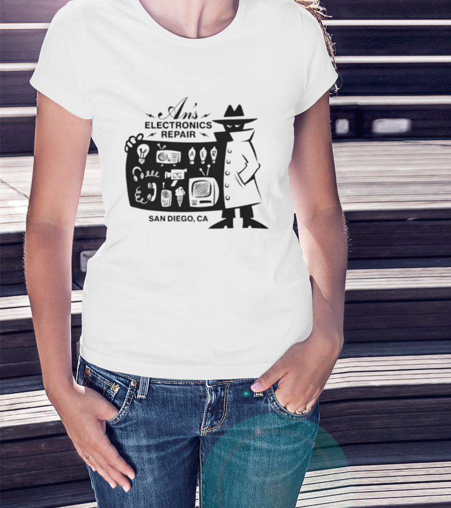 An's Electronics Repair Spy Trench Coat San Diego CA T-Shirt