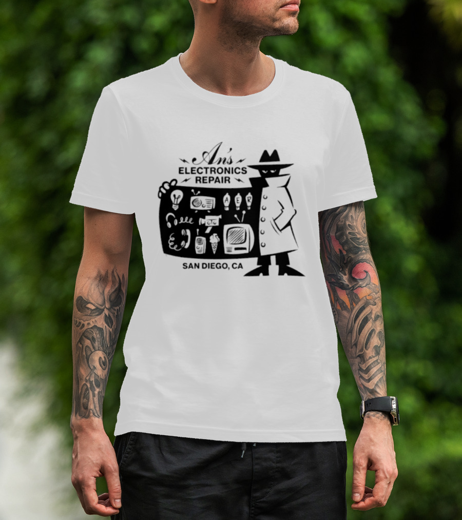 An's Electronics Repair Spy Trench Coat San Diego CA T-Shirt