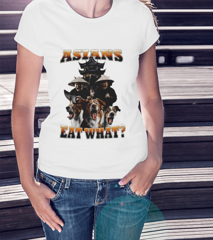 Asians Eat What Pagoda And Dogs Offensive Meme T-Shirt