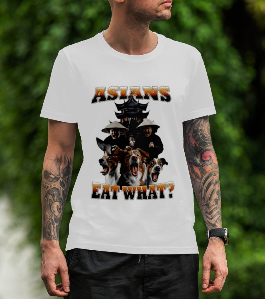 Asians Eat What Pagoda And Dogs Offensive Meme T-Shirt