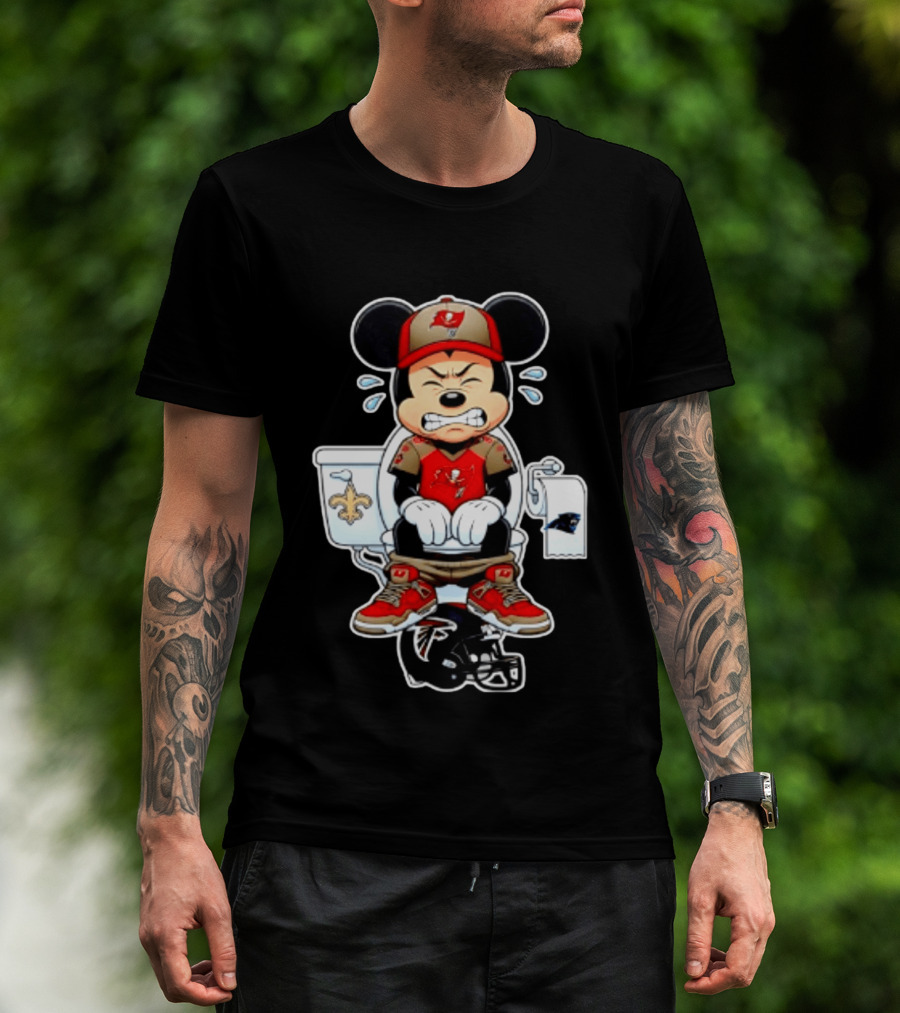 Mickey Toilet Tampa Bay Buccaneers Falcons Saints Panthers Football T-Shirt