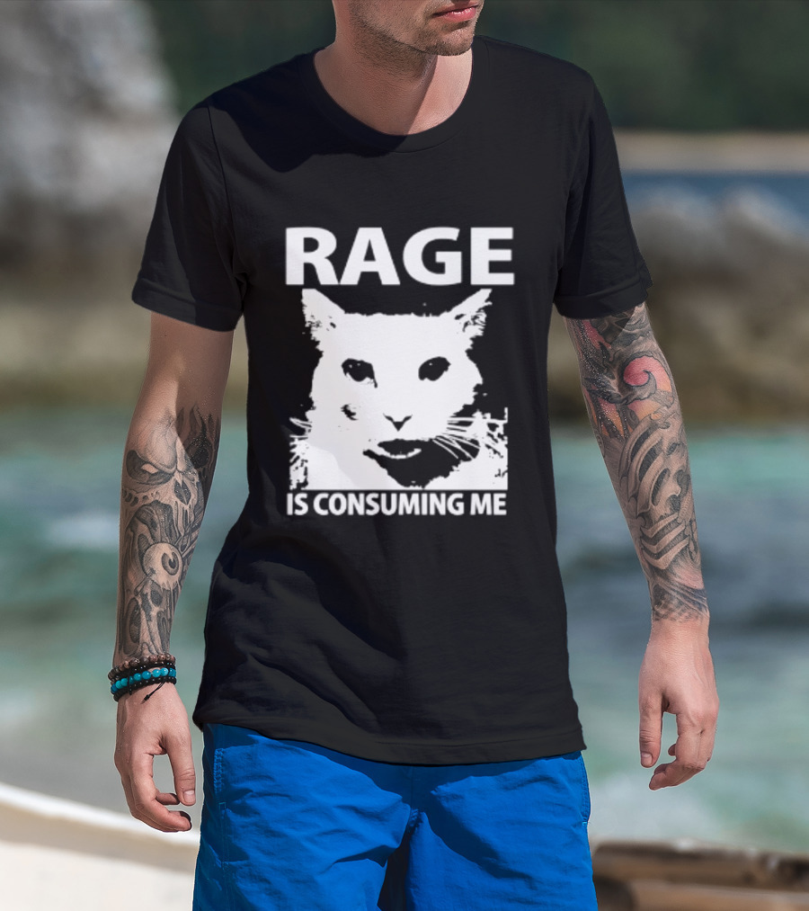Rage Is Consuming Me Cat Meme T-Shirt