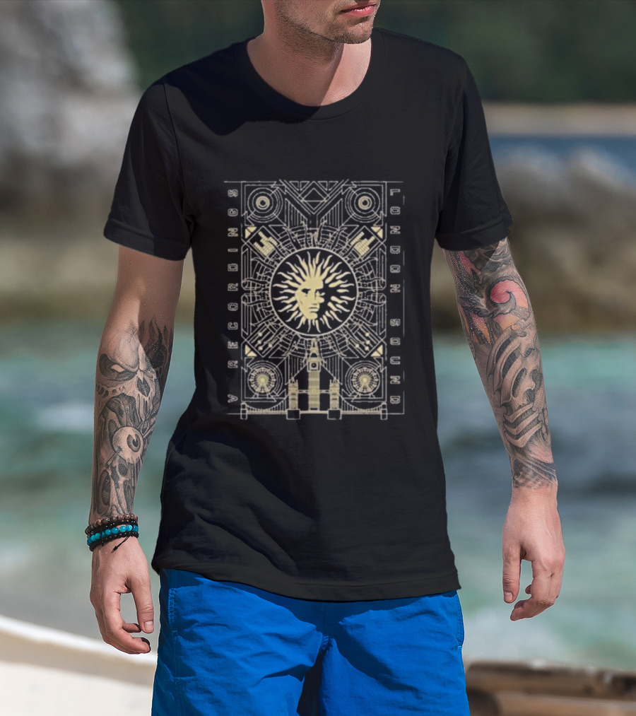 V Recordings V Deco Sunburst Geometric Art Deco T-Shirt