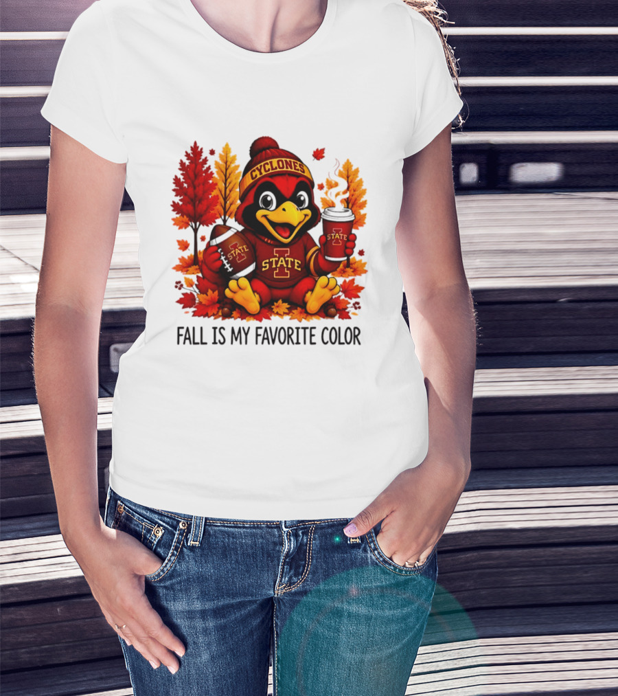Iowa State Cyclones Fall Is My Favorite Color Football Leaves T-Shirt
