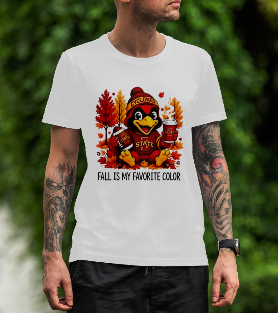 Iowa State Cyclones Fall Is My Favorite Color Football Leaves T-Shirt