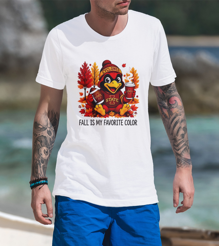 Iowa State Cyclones Fall Is My Favorite Color Football Leaves T-Shirt