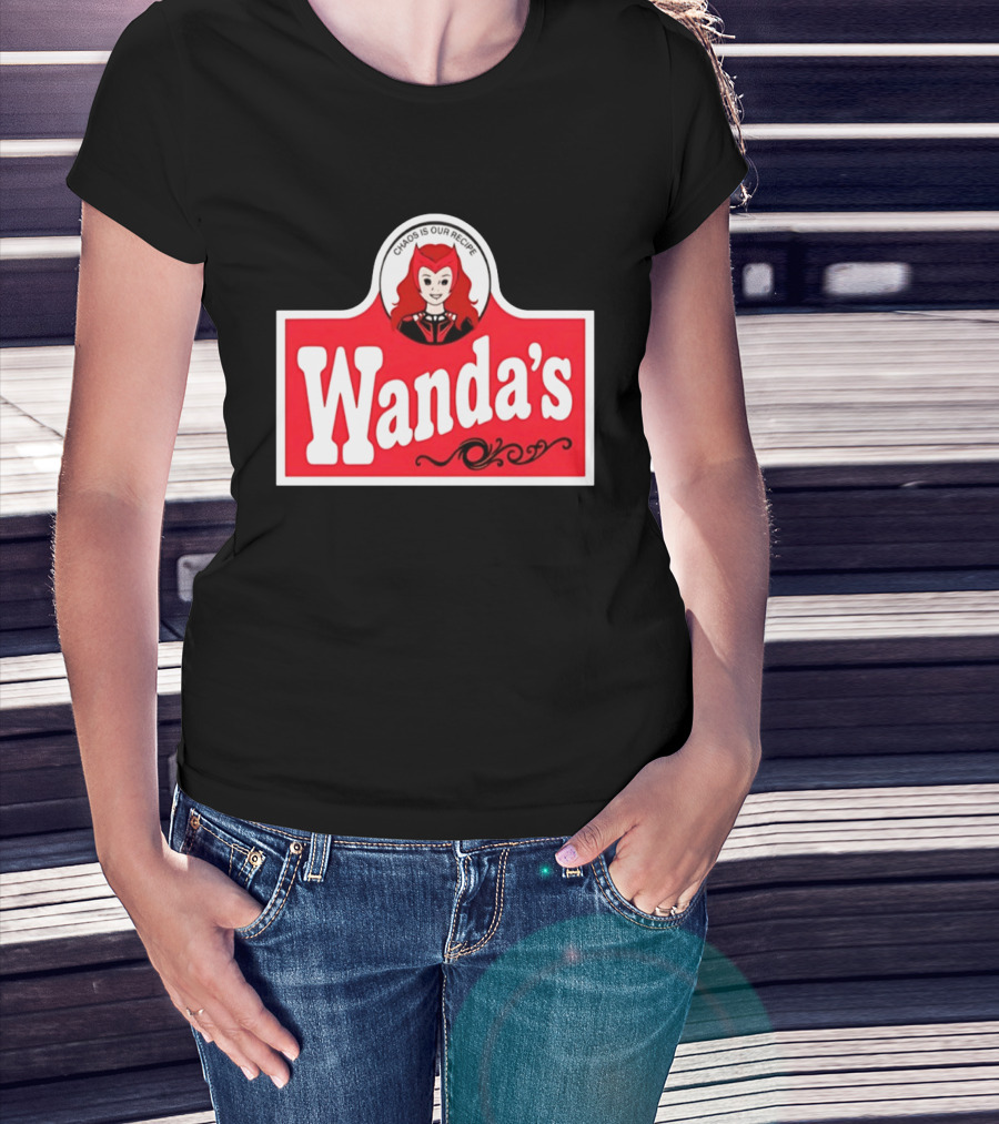 Wanda's Chaos Is Our Recipe Text With Character Graphic And Red T-Shirt