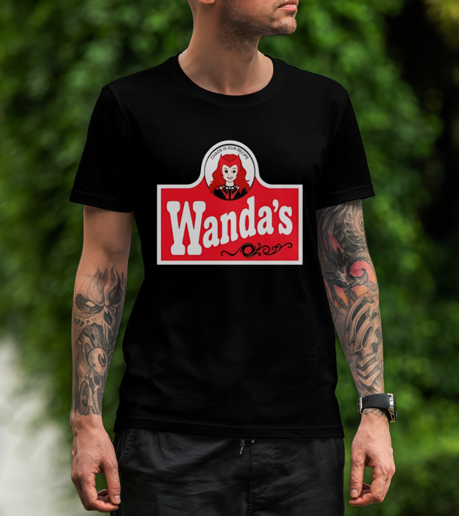 Wanda's Chaos Is Our Recipe Text With Character Graphic And Red T-Shirt